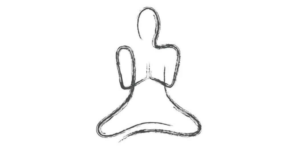 Sketch of a man in a meditation posture